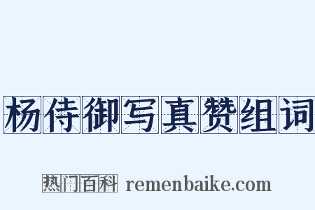 杨侍御写真赞组词是什么意思的图片